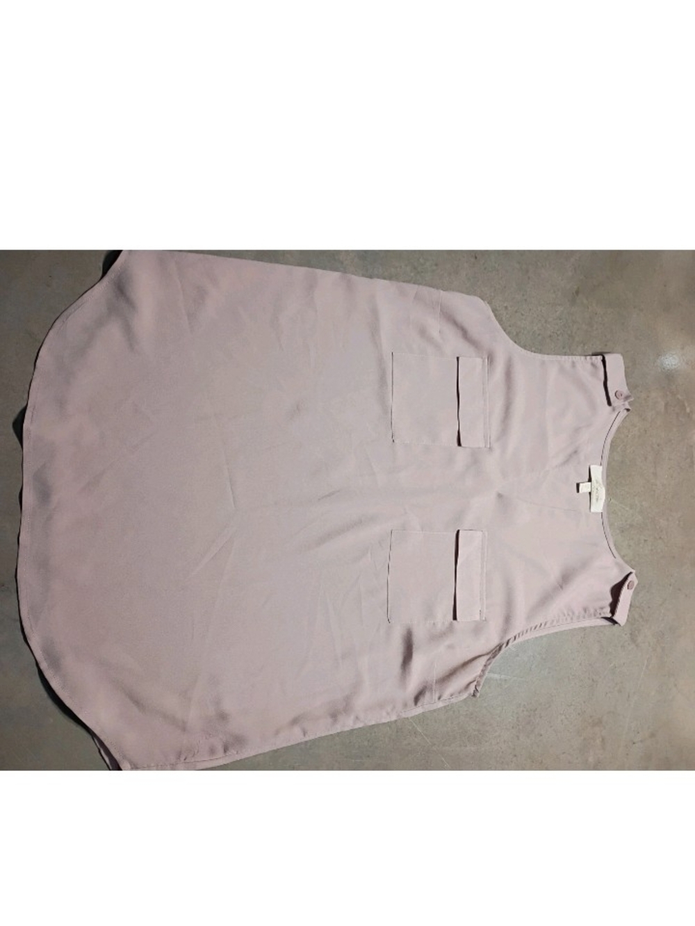 Monteau Sleeveless Pocket Blouse in Pale Pink
